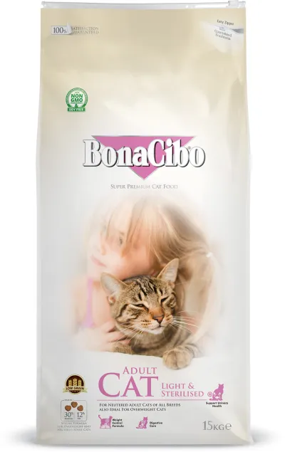 Сухой корм для кошек BonaCibo Adult Cat Light & Sterilized