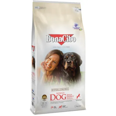 Сухий корм для собак BonaCibo Adult Dog High Energy Chicken & Rice with Anchovy