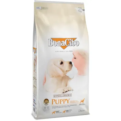 Сухой корм для собак щенков BonaCibo Puppy Chicken & Rice with Anchovy