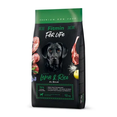 Fitmin dog For Life Lamb & Rice (для дорослих собак всіх порід ягня з рисом), 12 кг, 511114060, В наявності